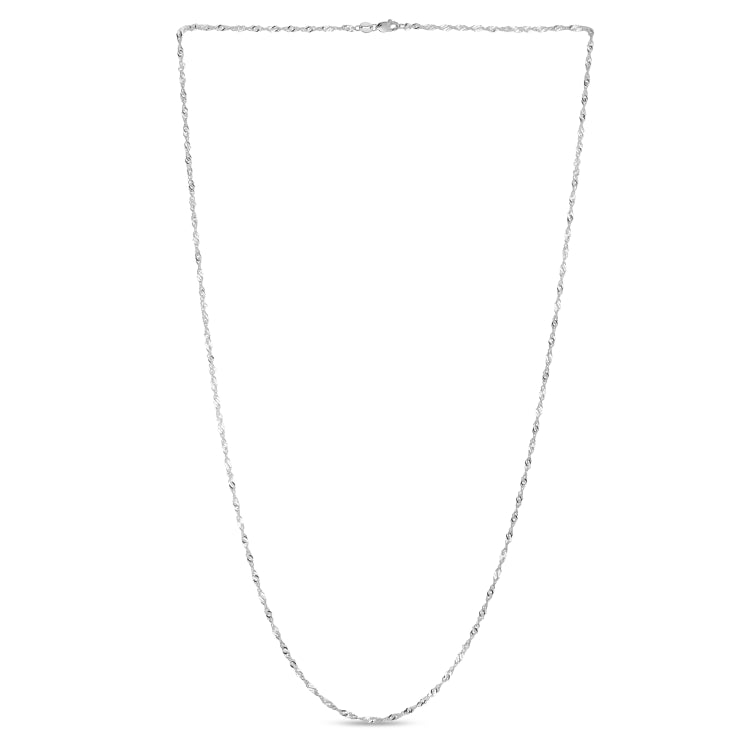 10K White Gold 1.5mm Singapore 18 Chain with Lobster Lock