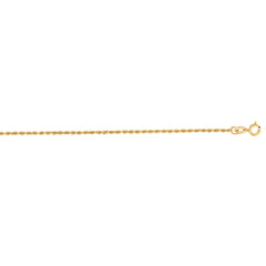 10K Yellow Gold 1.4mm Solid Diamond Cut Royal Rope 20 Chain with Spring Ring Clasp