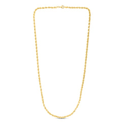 10K Yellow Gold 4.0mm Solid Diamond Cut Royal Rope 8 Chain Bracelet with Lobster Lock