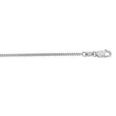 10K White Gold 1.4mm Gourmette 18 Chain with Lobster Lock