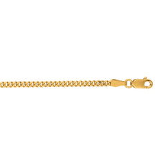 10K Yellow Gold 2.1mm Gourmette 22 Chain with Lobster Lock