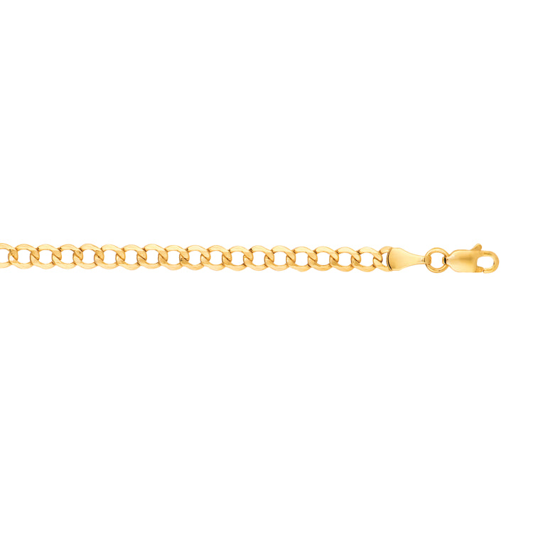 10K Yellow Gold 4.4mm Lite Comfort Curb 24 Chain with Lobster Lock