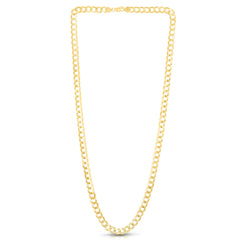 10K Yellow Gold 6.2mm Lite Comfort Curb 8 Chain Bracelet with Lobster Lock