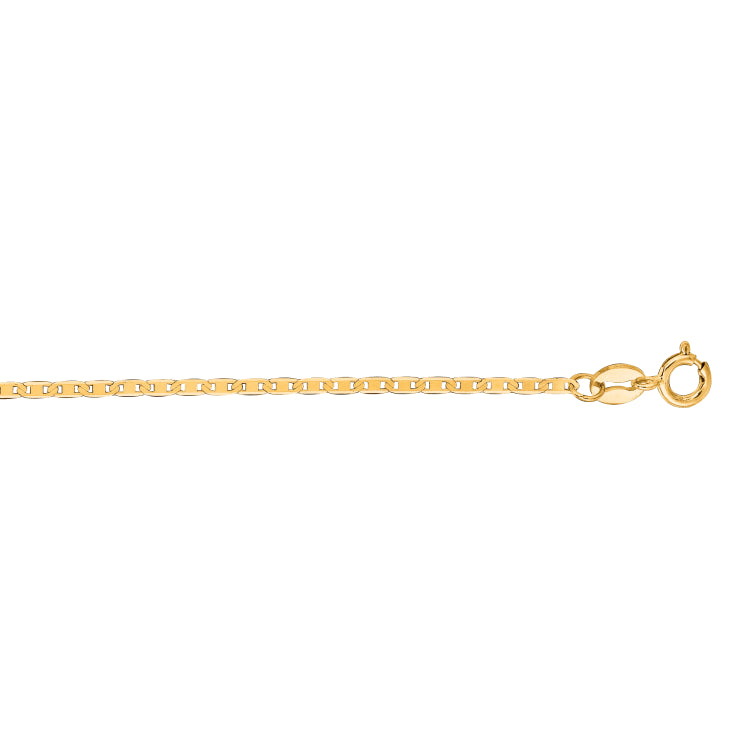 10K Yellow Gold 1.2mm Mariner 24 Chain with Spring Ring