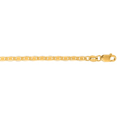 10K Yellow Gold 2.3mm Mariner 18 Chain with Lobster Lock