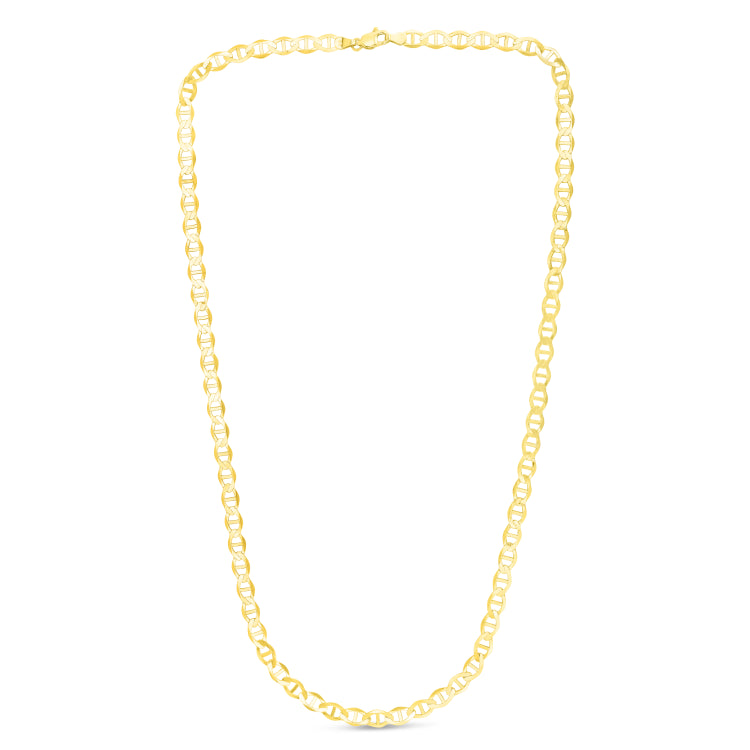 10K Yellow Gold 5.5mm Mariner 7 Chain Bracelet with Lobster Lock