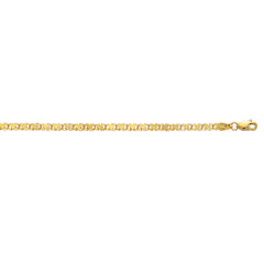 10K Yellow Gold 3.0mm Heart 10 Chain Anklet with Lobster Lock