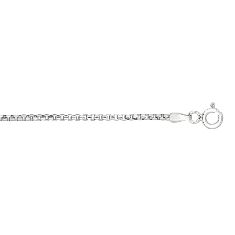 Sterling Silver 1.1mm Round Box 18 Chain with Lobster Clasp