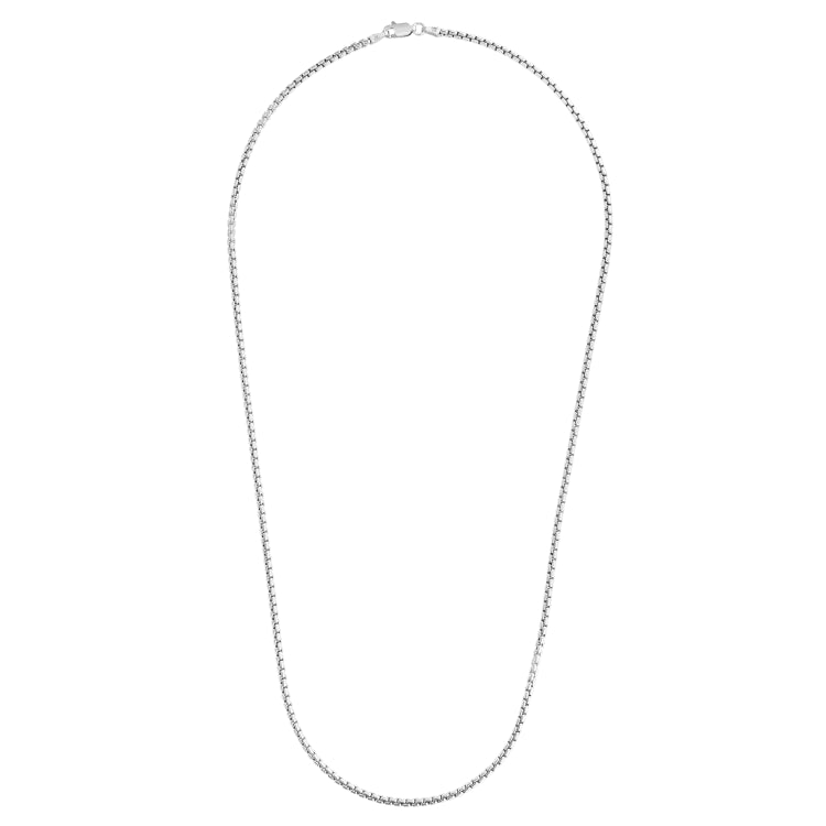 Sterling Silver 2mm Round Box 18 Chain with Lobster Clasp
