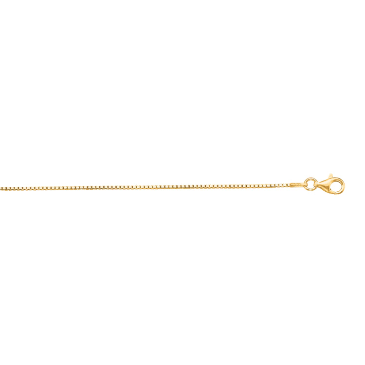 Sterling Silver 1.1mm Yellow Classic Box 16 Chain with Lobster Clasp