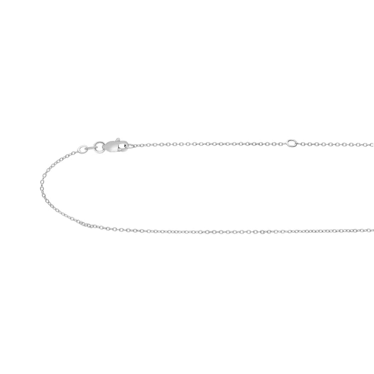 Sterling Silver 1.1mm Extendable Cable 18 Chain with Spring Ring Clasp