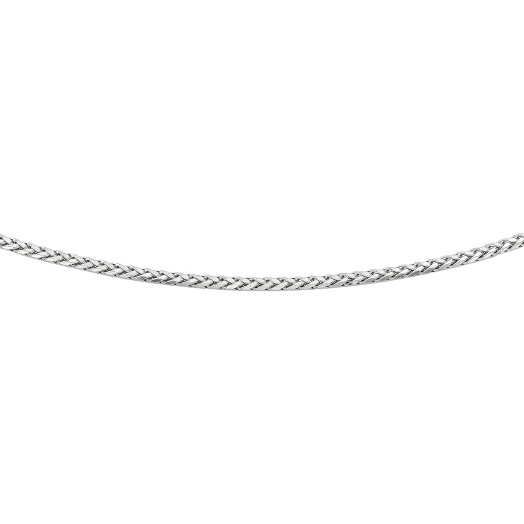 Silver 3.2mm Semi-Solid Wheat 24 Chain with Lobster Lock