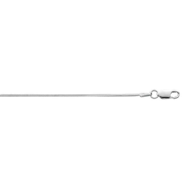 Sterling Silver 1.2mm Octogonal Snake 16 Chain with Lobster Clasp