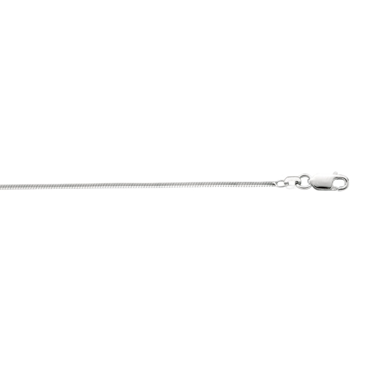 Sterling Silver 1.3mm Octogonal Snake 18 Chain with Lobster Clasp