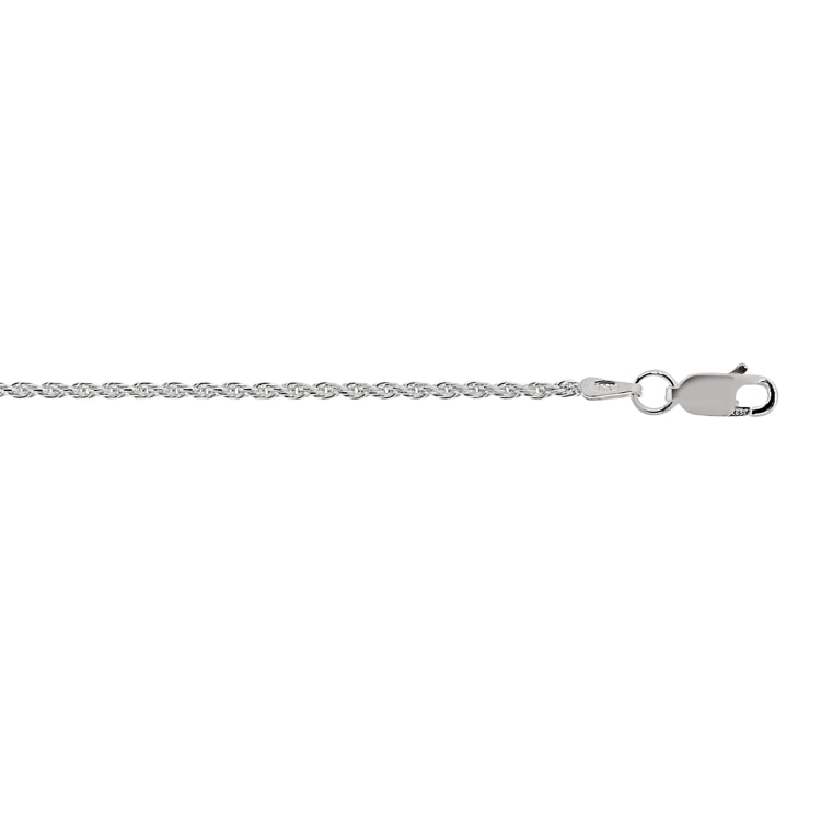 Sterling Silver 1.4mm Rope 16 Chain with Lobster Clasp