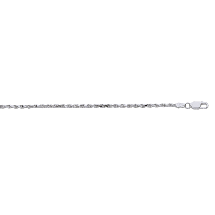 Sterling Silver 2.2mm Rope 16 Chain with Lobster Clasp