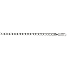 Sterling Silver 3.7mm Comfort Curb 24 Chain with Lobster Clasp