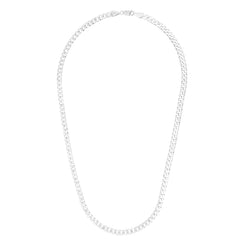 Sterling Silver 7mm Comfort Curb 24 Chain with Lobster Clasp
