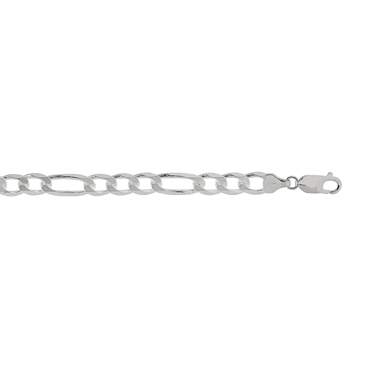 Sterling Silver 7mm Figaro 20 Chain with Lobster Clasp