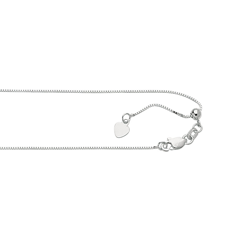 Silver 0.68mm Adjustable Box 22 Chain with Lobster Lock