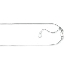 Silver 1.1mm Adjustable Cable 22 Chain with Lobster Lock