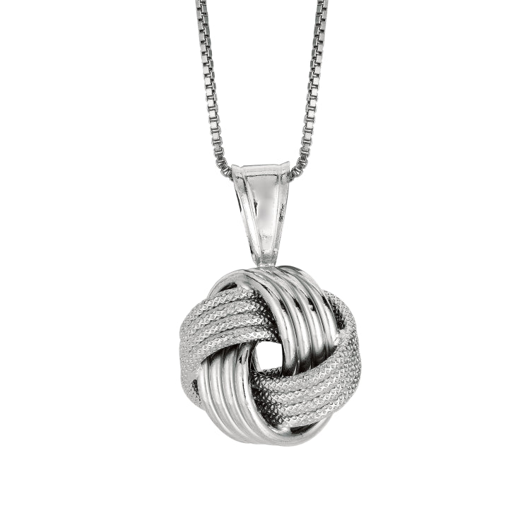 Sterling Silver Multirow Love Knot 18 Necklace