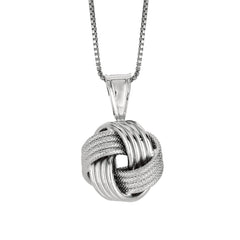 Sterling Silver Multirow Love Knot 18 Necklace