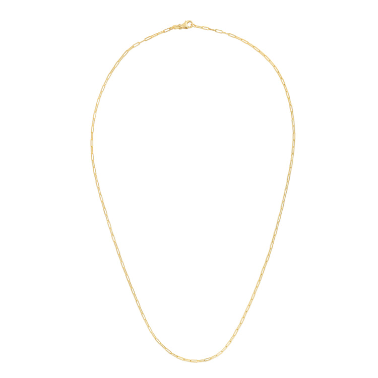 14K Yellow Gold 1.5mm Paperclip 18 Chain with Lobster Lock