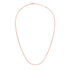 14K Rose Gold 2.1mm Paperclip 20 Chain with Lobster Lock