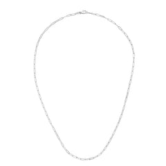 14K White Gold 2.1mm Paperclip 20 Chain with Lobster Lock