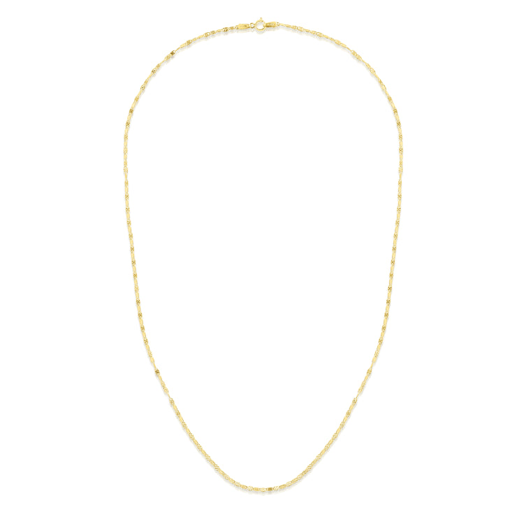 14K Yellow Gold 1.7mm Sparkle Valentino 18 Chain with Lobster Lock