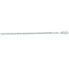 14K White Gold 2.6mm 18 Diamond Cut  Classic Cable Chain with Lobster Clasp