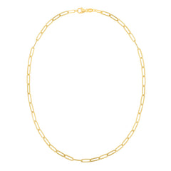 14K Yellow Gold 4mm Paperclip 7.25 Chain Bracelet