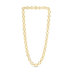 14K Yellow Gold 8.8mm Mariner Link 18 Necklace with Spring Ring Clasp