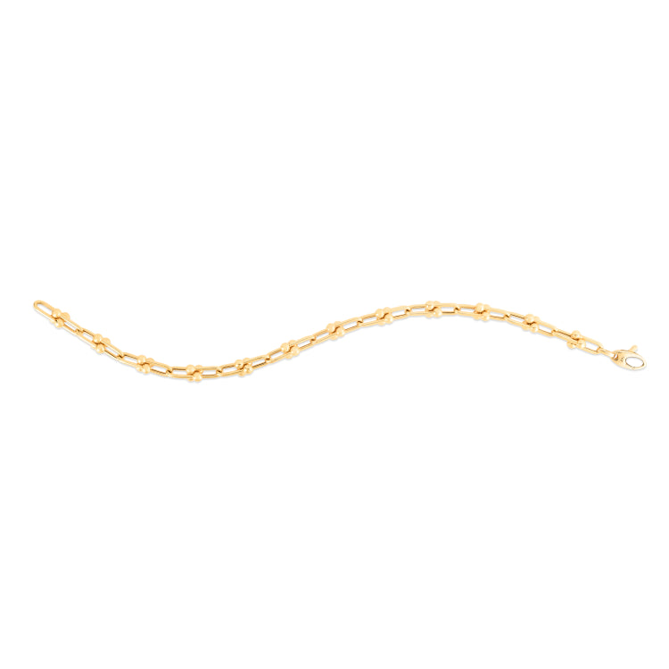 14K Yellow Gold 4mm Jax 7.5 Bracelet with Lobster Clasp.