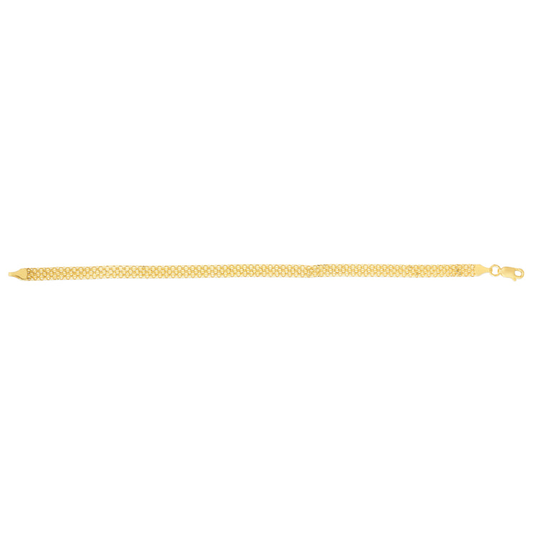 14K Yellow Gold 4.7mm Bismark 7.25 Chain Bracelet with Lobster Clasp
