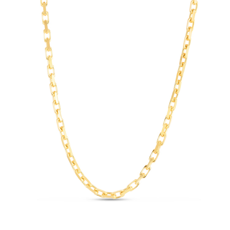 14K Yellow Gold 22 2.5mm French Cable Chain Necklace with Lobster Clasp