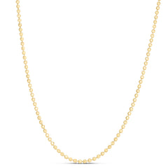 14K Yellow Gold 2.5mm Moon 18 Chain Necklace with Lobster Clasp