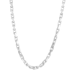 14K White Gold 4.8mm French Cable 8.25 Chain Bracelet with Lobster Clasp