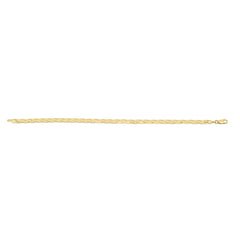 14K Yellow Gold 18 Braided Herringbone Fancy Chain Necklace with Lobster Clasp