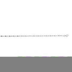 Sterling Silver 3mm 18 Moon-cut (diamond cut) Oval Bead Chain Necklace with Lobster Clasp. Item has rhodium plating.