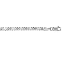 14K White Gold 18 2.8mm Gourmette Chain with Lobster Clasp