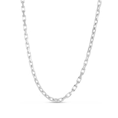 14K White Gold 24  2.45mm French Cable Chain with Lobster Clasp