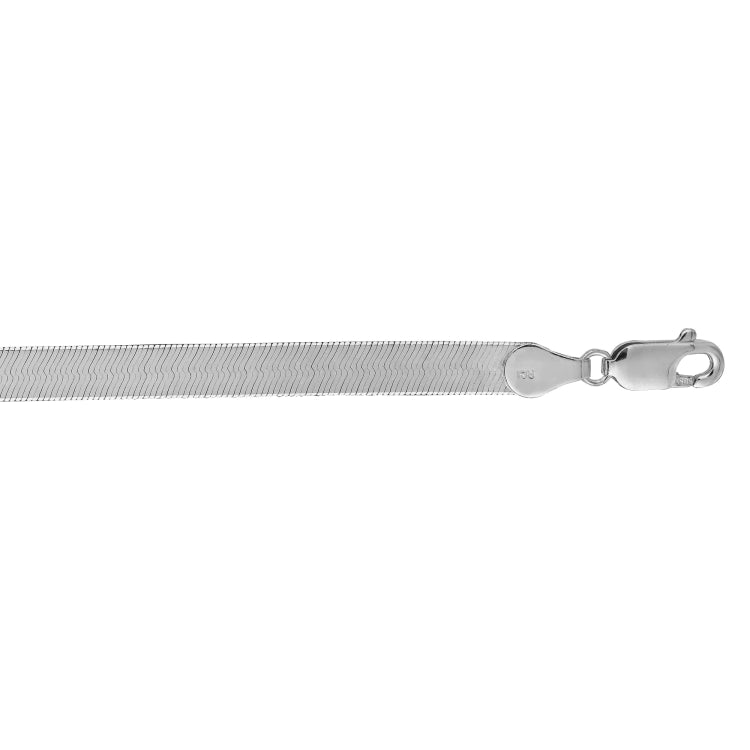 14K White Gold 16 4.6mm Imperial Herringbone Chain with Lobster Clasp