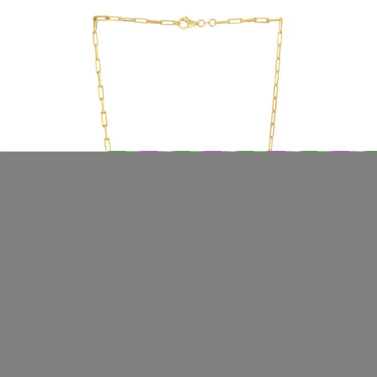 Silver (14k Yellow Gold Plated) 20 2.95mm Diamond Cut Paperclip Chain Necklace with Lobster Clasp.