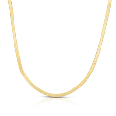 Silver (14k Yellow Gold Plated) 20 3.4mm Imperial Herringbone Chain Necklace with Lobster Clasp.