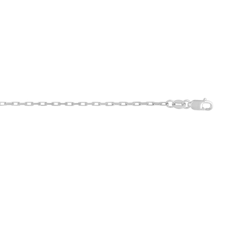 14K White Gold 1.3mm French Cable 24 Chain with Lobster Clasp