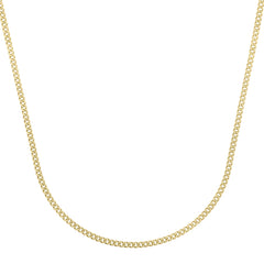 14K Yellow Gold 2.8mm Light Gourmette (Baby Cuban) 22 Chain with Lobster Clasp