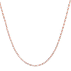 14K Rose Gold Two-Tone 3.3mm Fancy 20 Ice Chain with Lobster Clasp