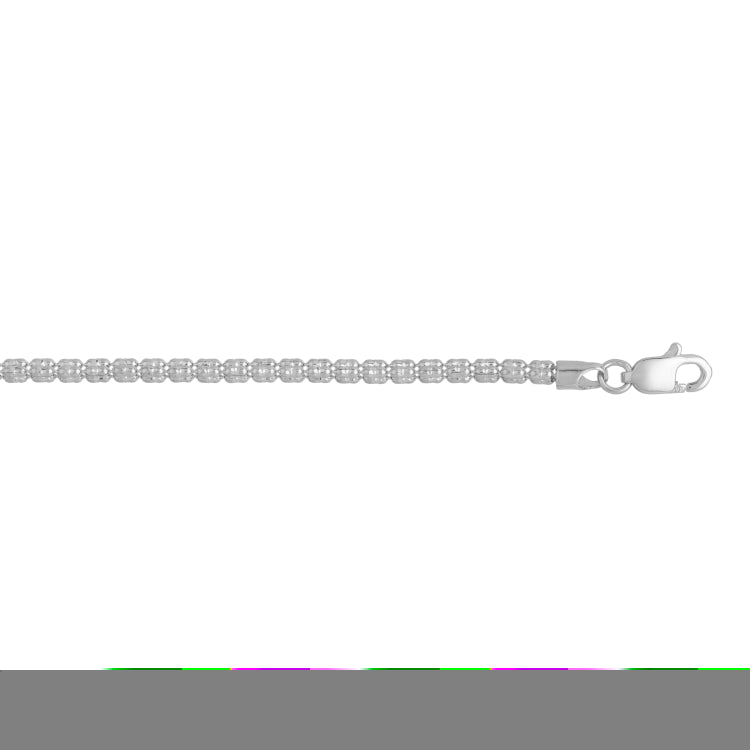 14K White Gold 2.74mm Fancy 16 Ice Chain Necklace with Lobster Clasp